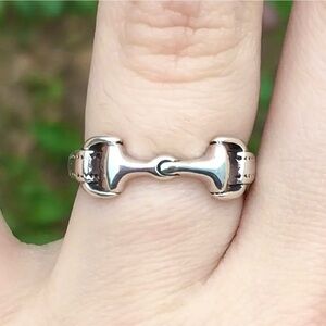 NEW Snaffle Horse Bit Equestrian Silver Ring SZ 7